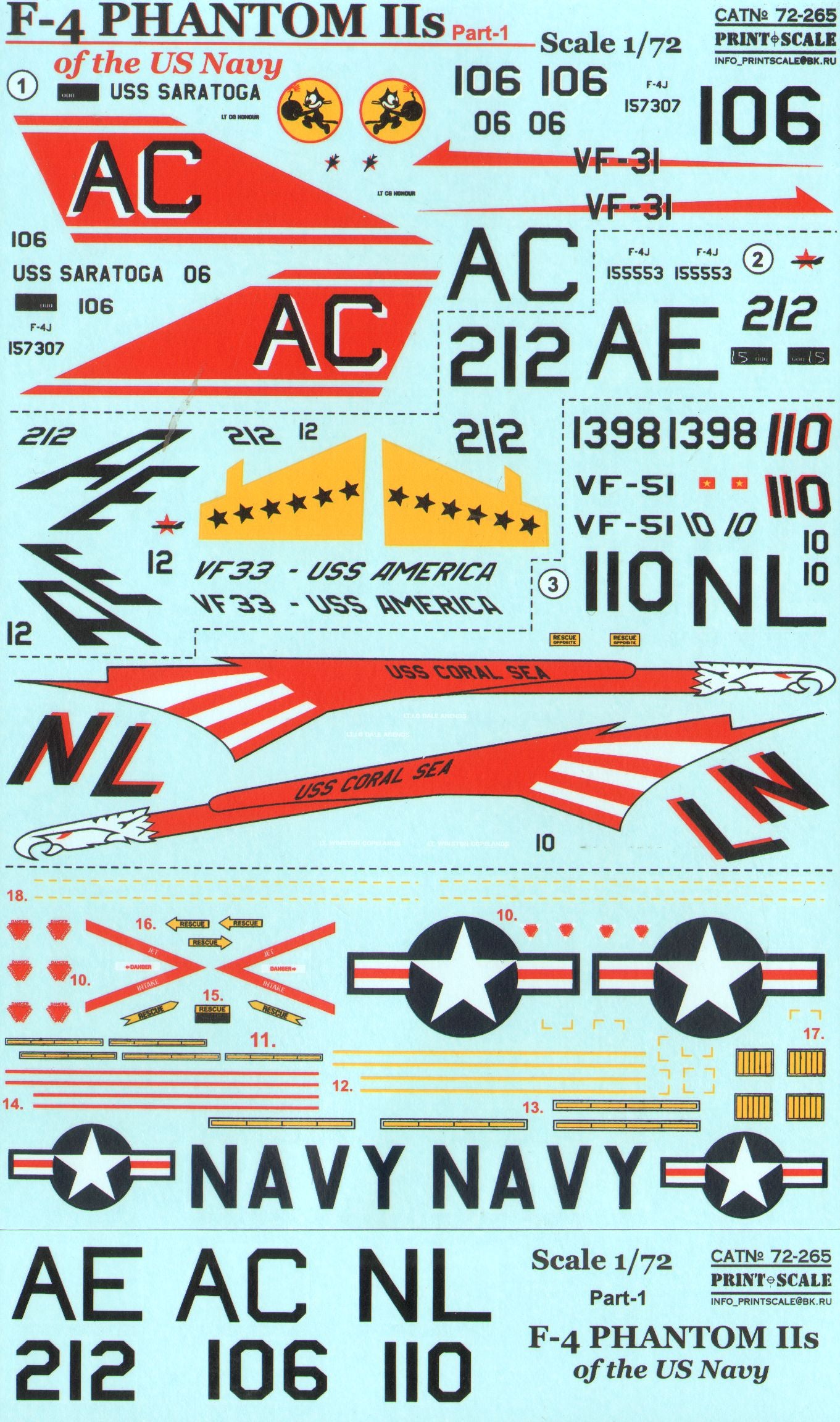 Print Scale 72265 1:72 McDonnell F-4B/F-4J Phantom II Navy Part 1