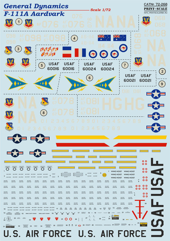 Print Scale 72268 1:72 General-Dynamics F-111A Aardvark