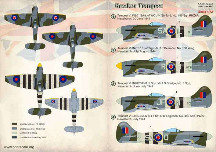 Print Scale 72273 1:72 Hawker Tempest Mk.V