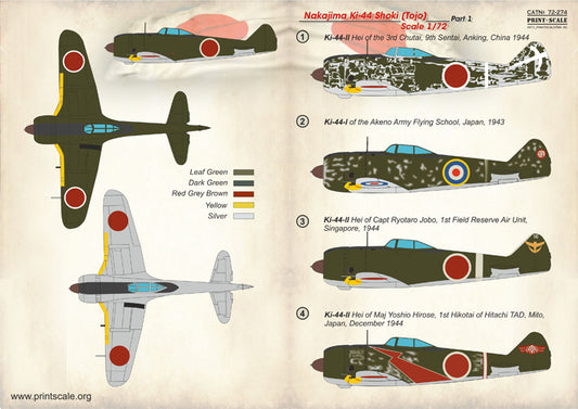 Print Scale 72274 1:72 Nakajima Ki-44 Shoki Part 1