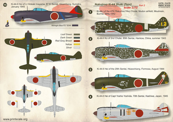 Print Scale 72276 1:72 Nakajima Ki-44 Shoki Part 2