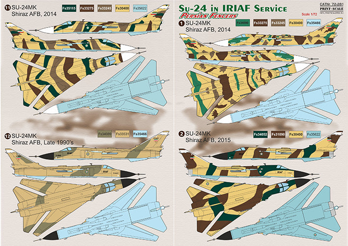 Print Scale 72281 1:72 Sukhoi Su-24 in IRIAF Service 'Persian Fencers'