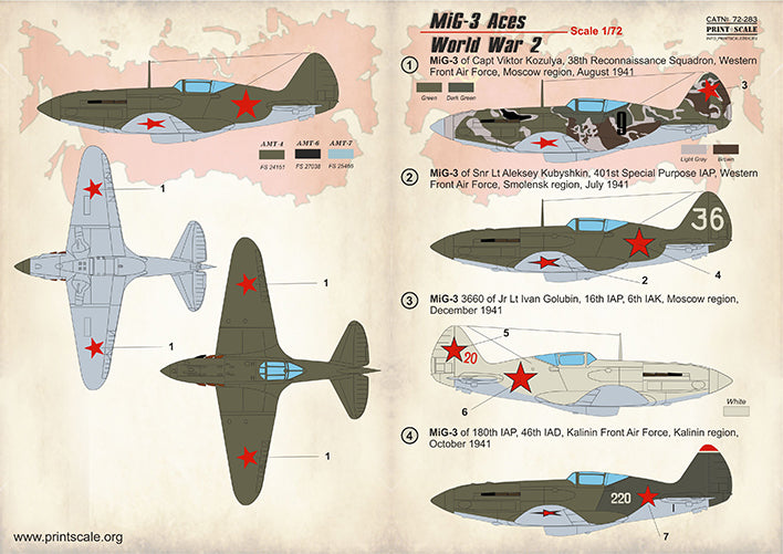 Print Scale 72283 1:72 Mikoyan MiG-3 Aces of WWII