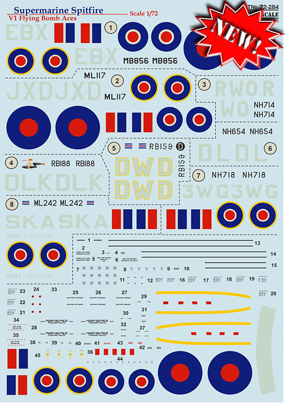 Print Scale 72284 1:72 Supermarine Spitfire V1 Flying Bomb Aces