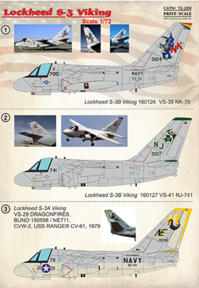 Print Scale 72289 1:72 Lockheed S-3A/S-3B Viking