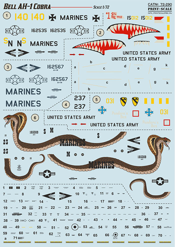 Print Scale 72290 1:72 Bell AH-1 Cobra