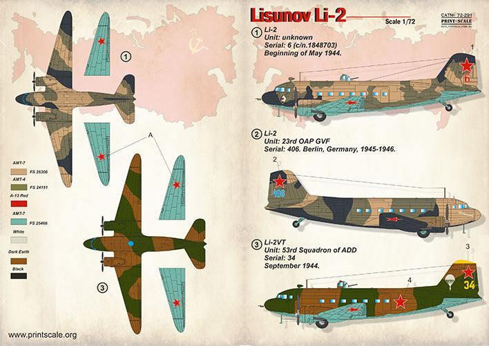 Print Scale 72291 1:72 Lisunov Li-2