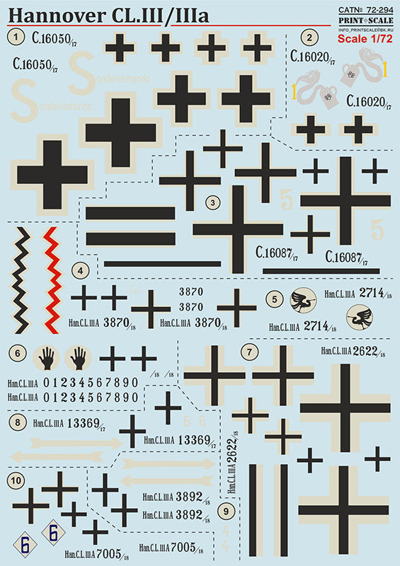 Print Scale 72294 1:72 Hannover CL.lll/llla