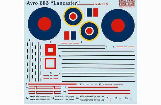 Print Scale 72296 1:72 Avro 683 Lancaster