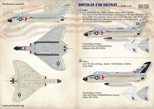 Print Scale 72297 1:72 Douglas F4D-1 Skyray