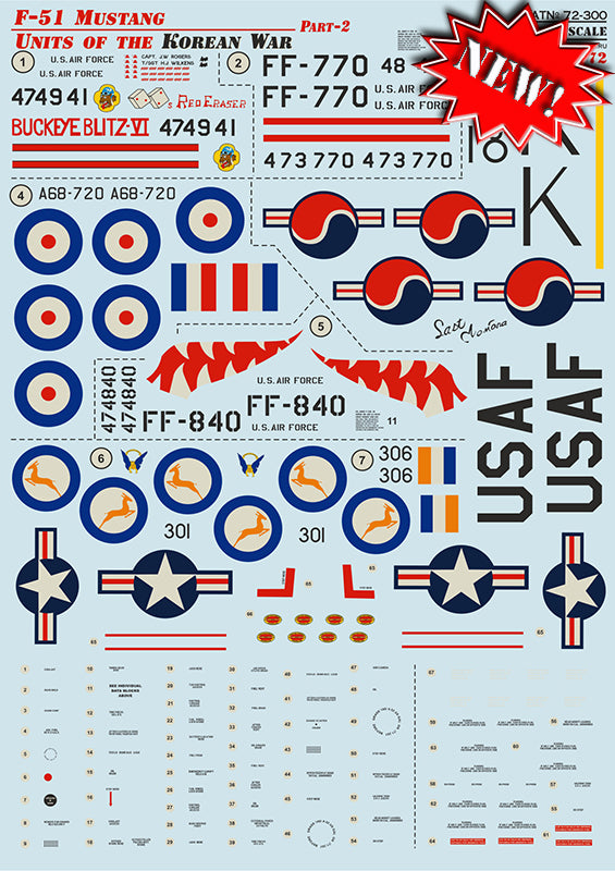 Print Scale 72300 1:72 North-American F-51 Mustang Units of the Korean War Part 2