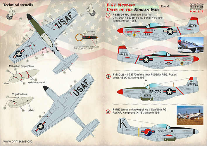 Print Scale 72300 1:72 North-American F-51 Mustang Units of the Korean War Part 2