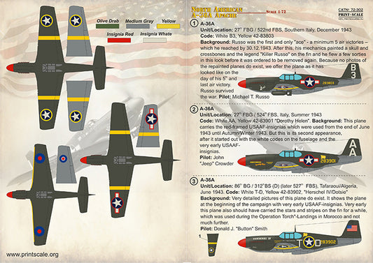 Print Scale 72302 1:72 North-American A-36 Apache