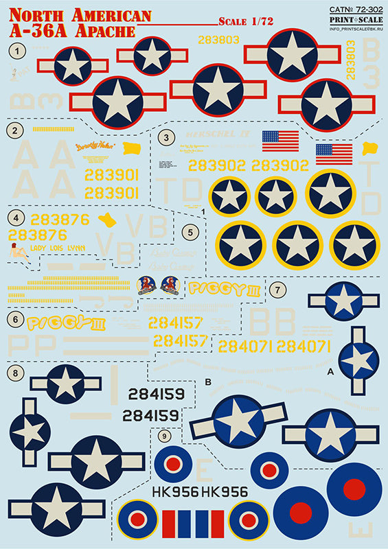 Print Scale 72302 1:72 North-American A-36 Apache