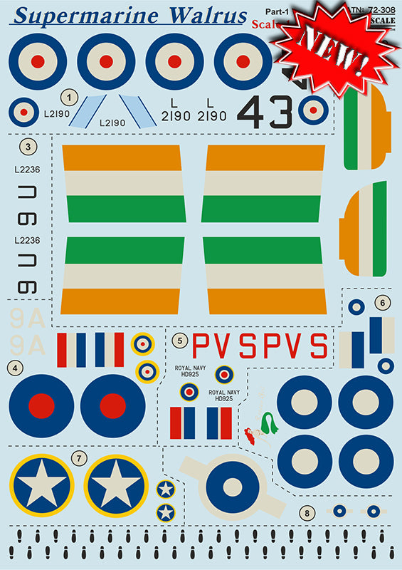 Print Scale 72308 1:72 Supermarine Walrus