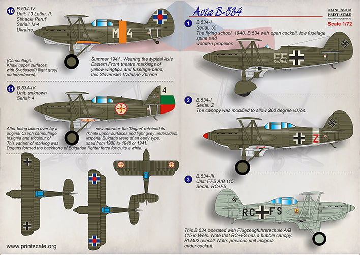 Print Scale 72313 1:72 Avia B-534