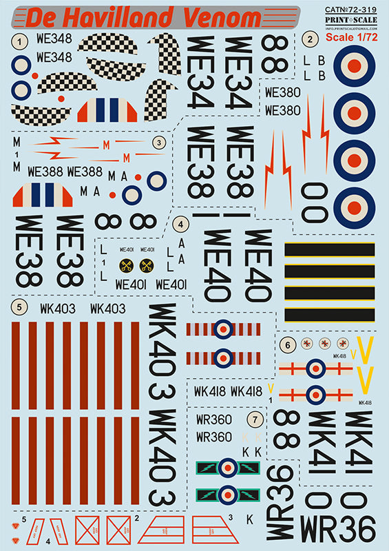 Print Scale 72319 1:72 de Havilland Venom