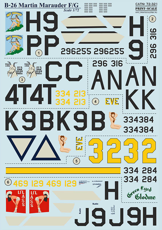 Print Scale 72321 1:72 Martin Marauder B-26F/B-26G