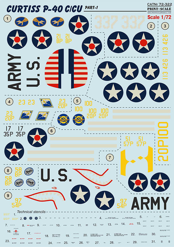 Print Scale 72322 1:72 Curtiss P-40 C/CU Part 1