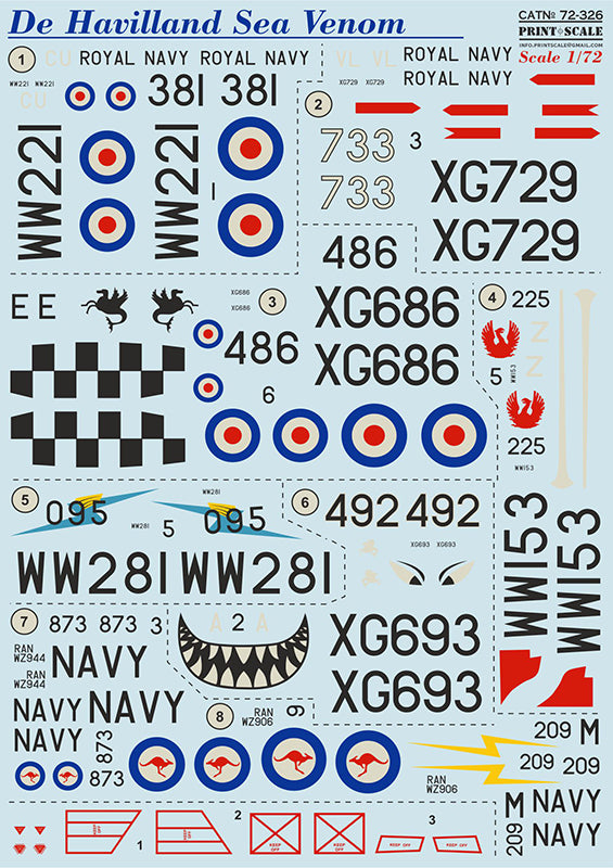 Print Scale 72326 1:72 de Havilland Sea Venom