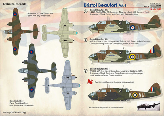 Print Scale 72327 1:72 Bristol Beaufort Part 1