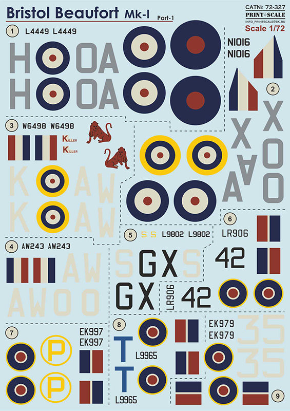 Print Scale 72327 1:72 Bristol Beaufort Part 1