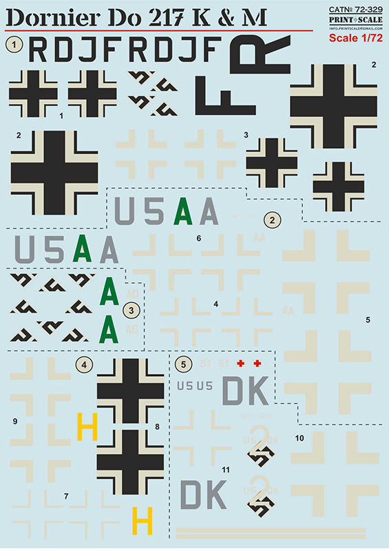 Print Scale 72329 1:72 Dornier Do-217K & Do-217M