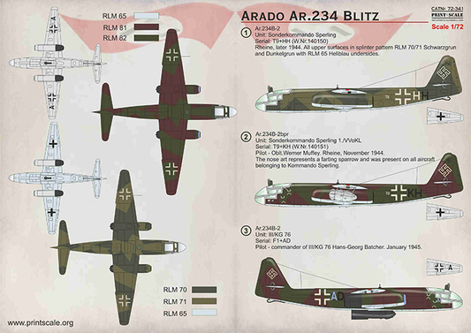 Print Scale 72341 1:72 Arado Ar-234 Blitz