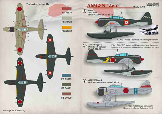 Print Scale 72343 1:72 Mitsubishi A6M2-N 'Zero' Part 1