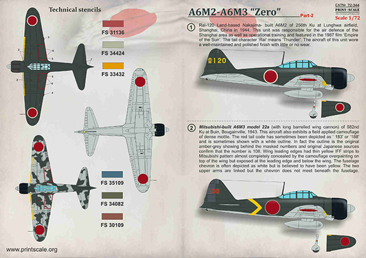 Print Scale 72344 1:72 Mitsubishi A6M2-A6M3 'Zero' Part 2