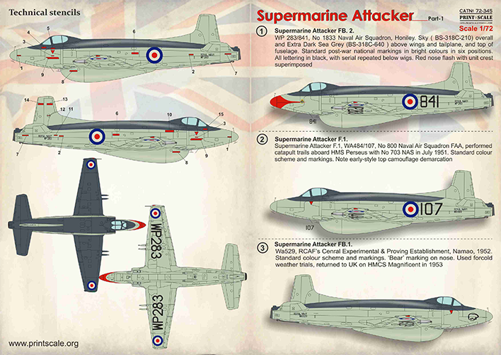 Print Scale 72345 1:72 Supermarine Attacker Part 1