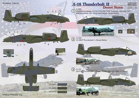 Print Scale 72347 1:72 Fairchild A-10 Thunderbolt II Desert Storm