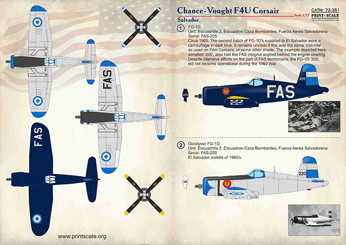 Print Scale 72351 1:72 Vought F4U Corsair Salvador