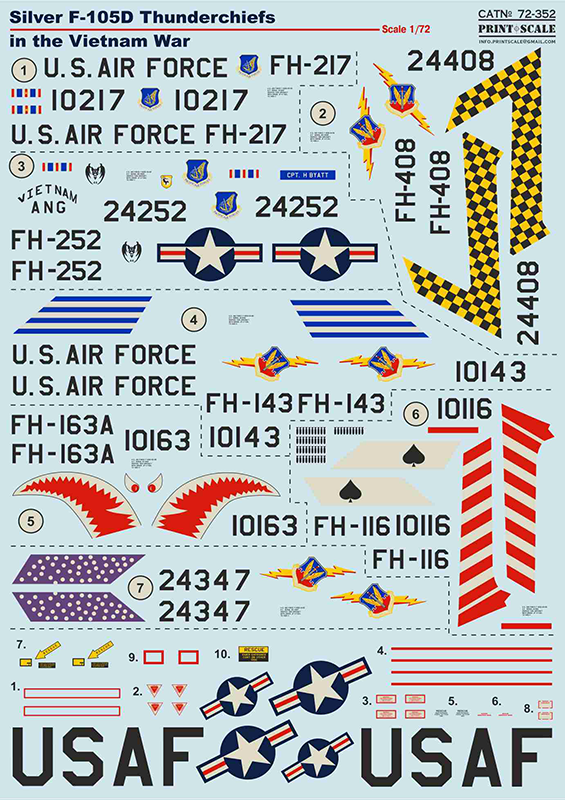 Print Scale 72352 1:72 Silver Republic F-105D Thunderchiefs in the Vietnam War