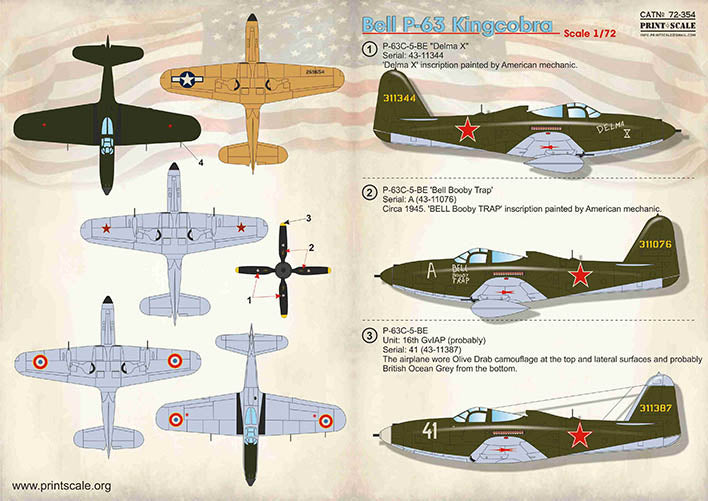 Print Scale 72354 1:72 Bell P-63 Kingcobra