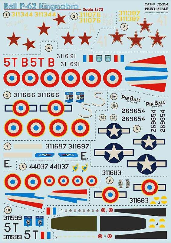 Print Scale 72354 1:72 Bell P-63 Kingcobra