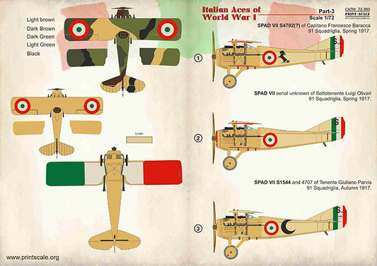 Print Scale 72360 1:72 Italian Aces of WWI Part 3