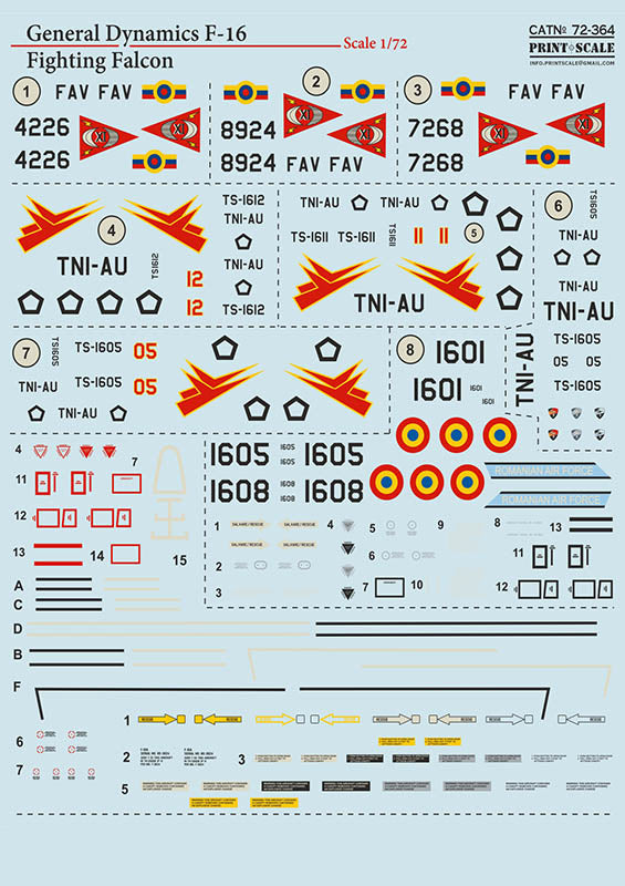 Print Scale 72364 1:72 General-Dynamics F-16A Fighting Falcon