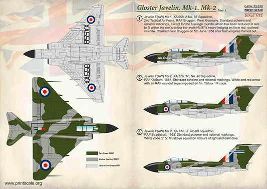 Print Scale 72370 1:72 Gloster Javelin Mk.1 / Mk.2 Part 1