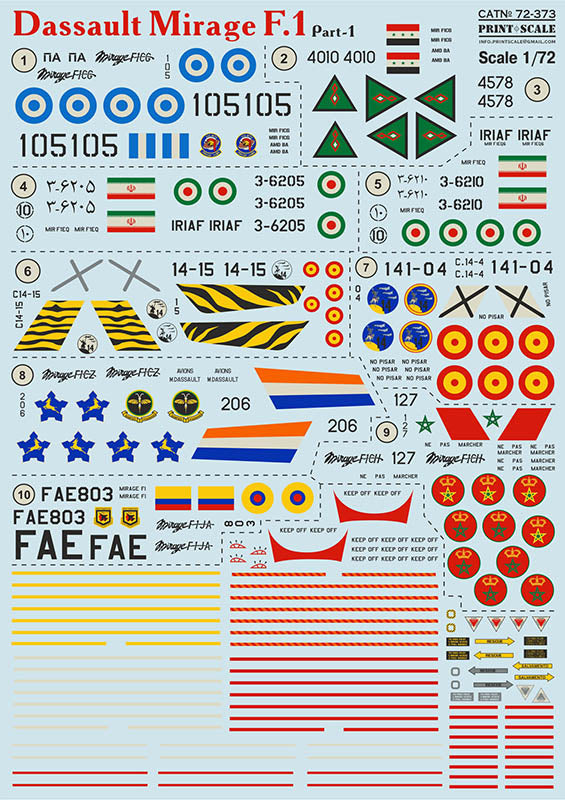 Print Scale 72373 1:72 Dassault Mirage F.1 Part 1