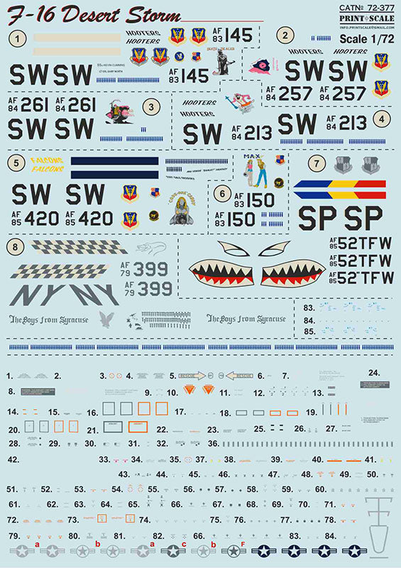 Print Scale 72377 1:72 F-16 Desert Storm