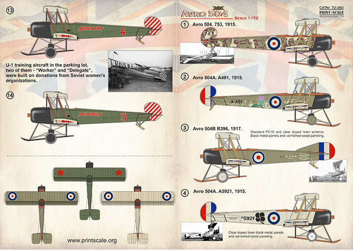 Print Scale 72380 1:72 Avro 504