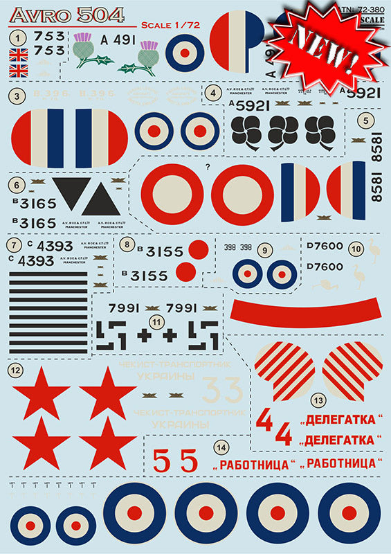 Print Scale 72380 1:72 Avro 504