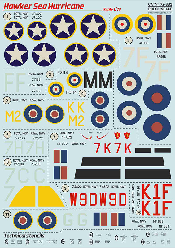 Print Scale 72383 1:72 Hawker Sea Hurricane