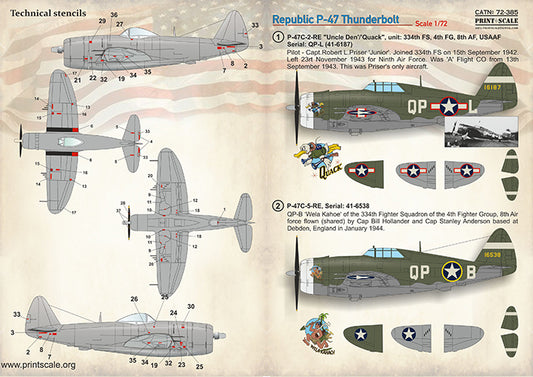 Print Scale 72385 1:72 Republic P-47D Thunderbolt