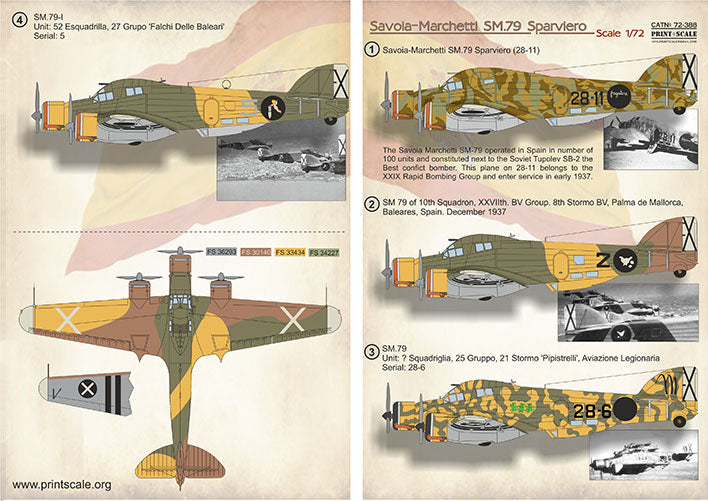 Print Scale 72388 1:72 Savoia-Marchetti SM-79 in the Spanish Civil War