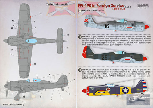 Print Scale 72396 1:72 Focke-Wulf Fw-190 in Foreign Service Part 2