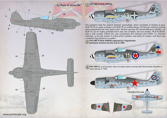 Print Scale 72396 1:72 Focke-Wulf Fw-190 in Foreign Service Part 2