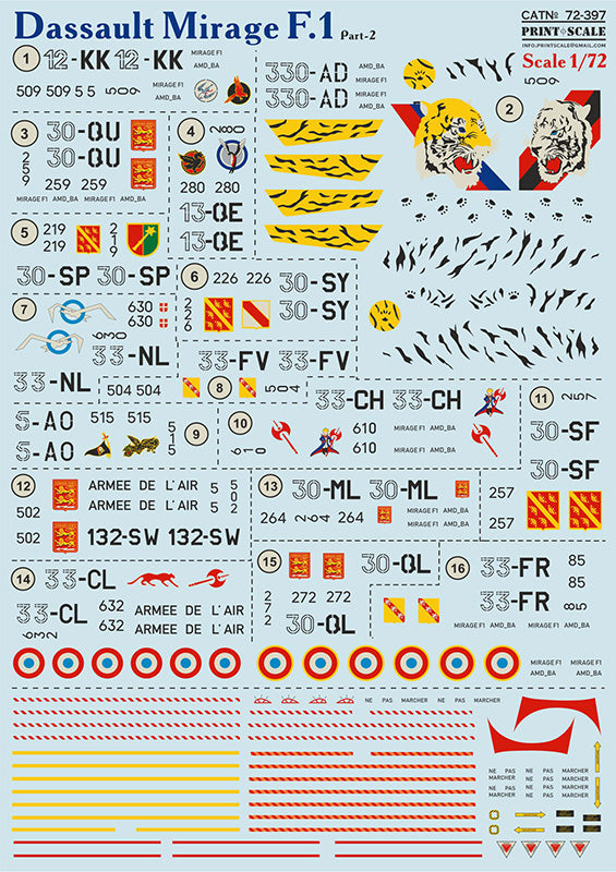 Print Scale 72397 1:72 Dassault Mirage F.1CG Part 2