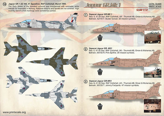 Print Scale 72405 1:72 Sepecat Jaguar GR.1